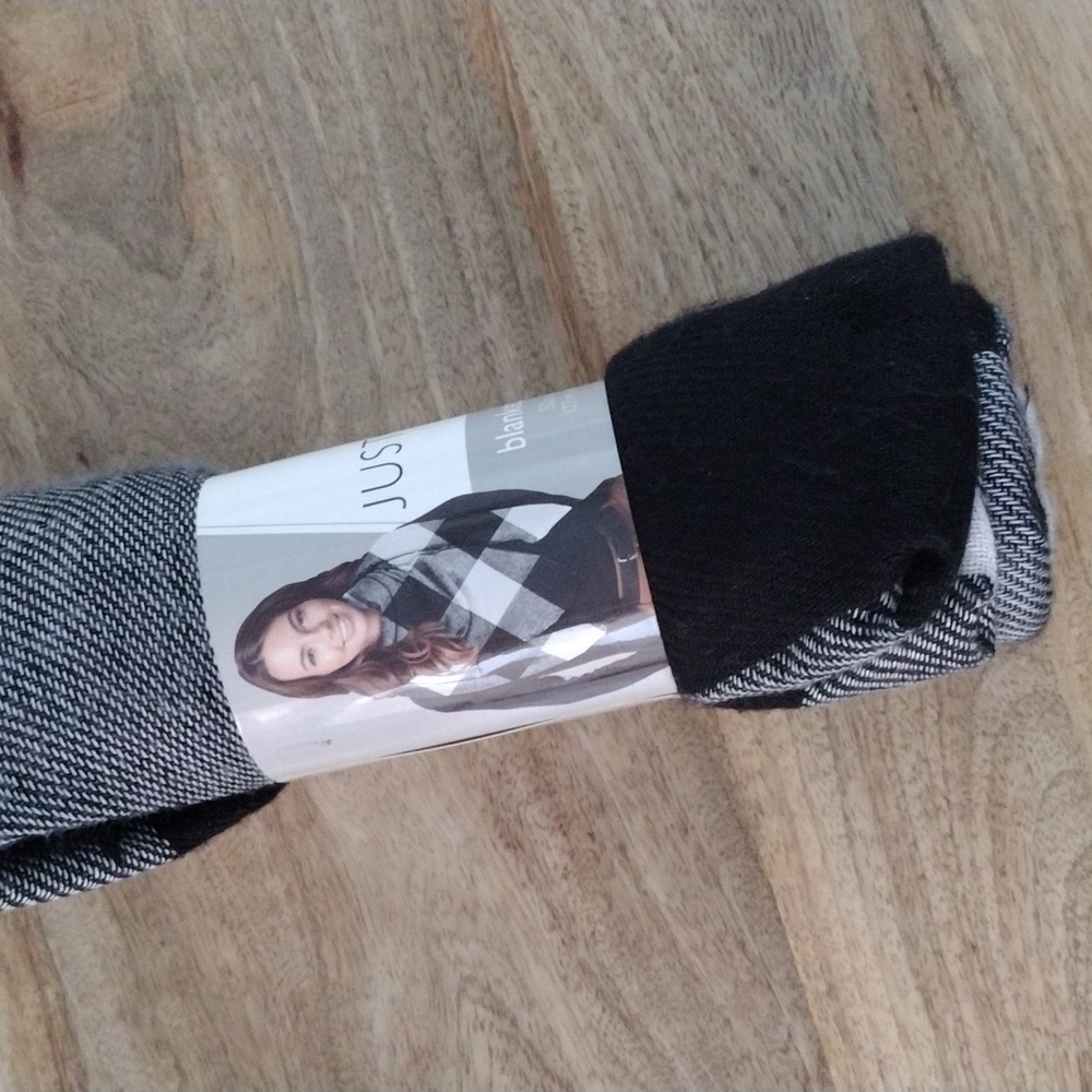 Just Be Black and White Blanket Scarf